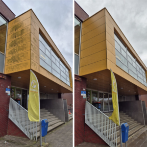 Schoonmaakbedrijf zuid-holland gevelbewassing before and after